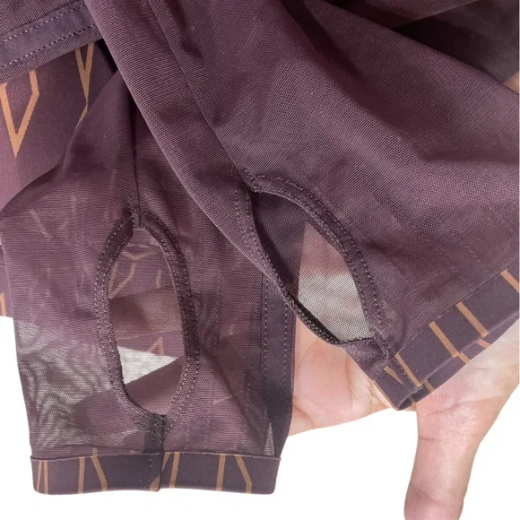 EUC Adidas x IVY PARK Wild Brown Monogrammed Mesh Crop Top (K-1) - Picture 15 of 15